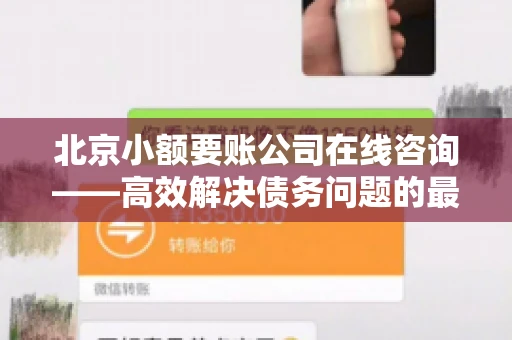 北京小额要账公司在线咨询——高效解决债务问题的最佳途径